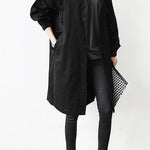 Hooded Waterproof Black Trench Coat for Women - Stylish & Functional Outerwear for All Weather 1