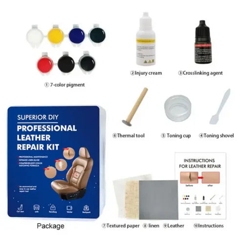 Leather Repair Kit for Burns, Scratches & Cracks - All-In-One Solution 0