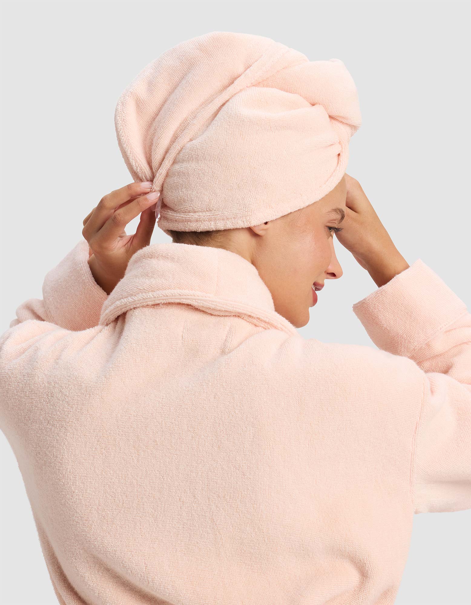 Luxe Hair Towel Wrap Cotton Bamboo Viscose Zero Twist Technology 4