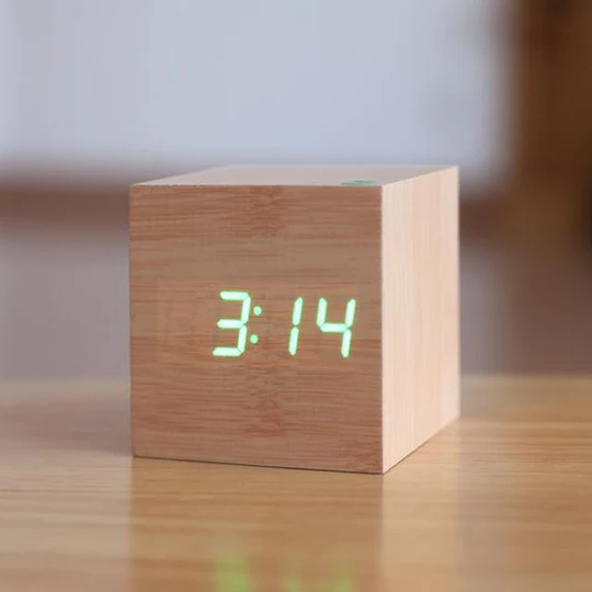 Modern Digital Wood Clock – Stylish Minimalist Design with Glowing Numerals for Home & Office 3
