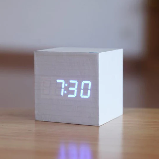 Modern Digital Wood Clock – Stylish Minimalist Design with Glowing Numerals for Home & Office 4