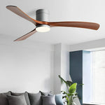 Modern Flush Mount Ceiling Fan Light with Dimmable LED and Remote Control - Trendyhousehold.co