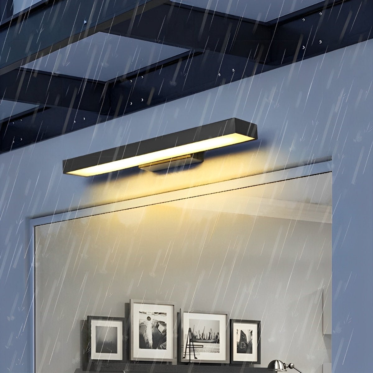 Modern Waterproof Motion Sensor Wall Sconce Black LED Outdoor Lighting 0