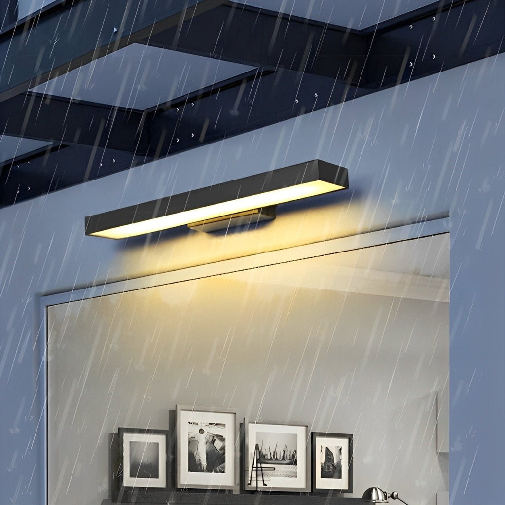 Modern Waterproof Motion Sensor Wall Sconce Black LED Outdoor Lighting 0