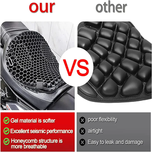 Motorcycle Gel Seat Pad - Ultimate Comfort Motorcycle Seat Cushion & Motorbike Seat Cushion for Long Rides 6