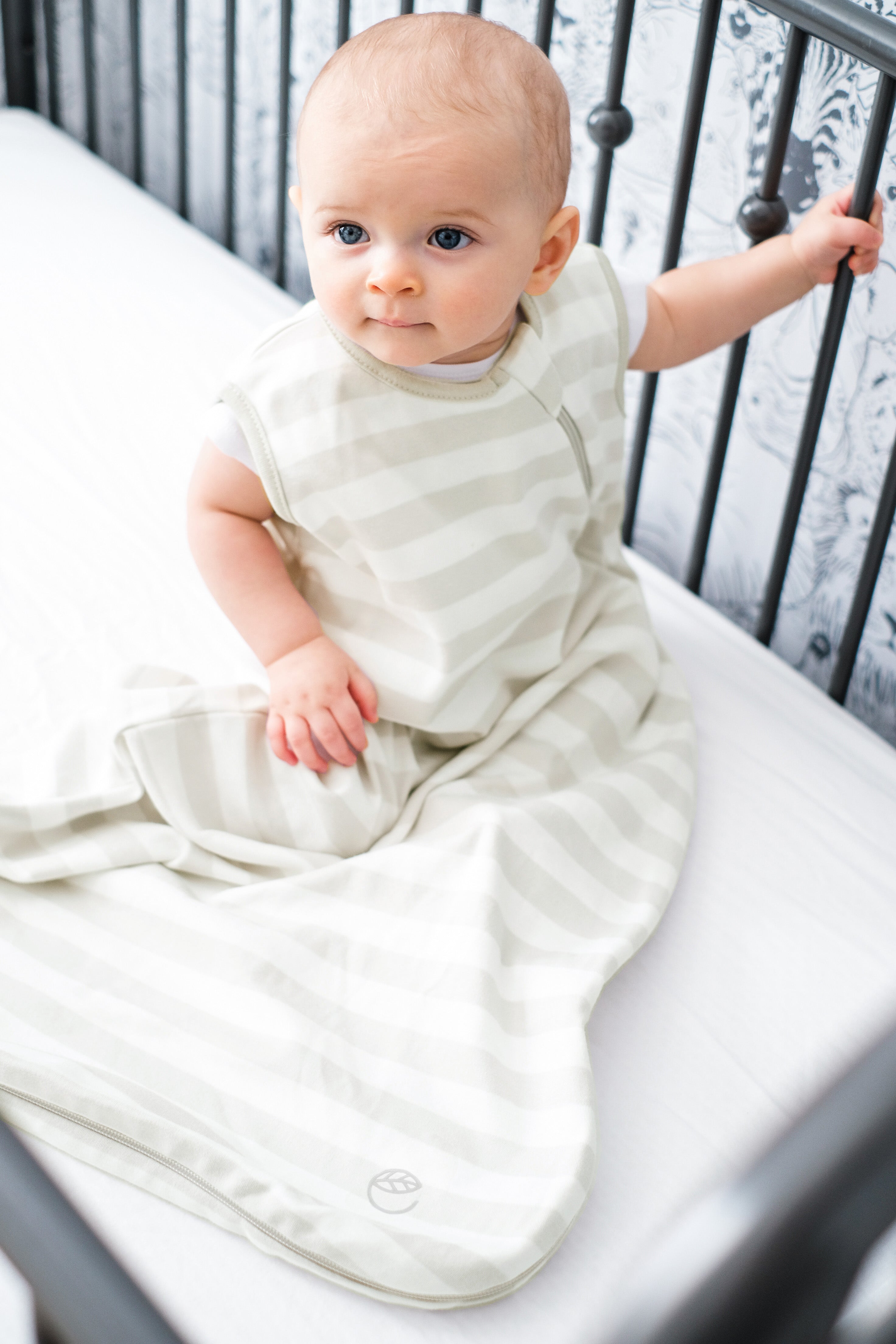 Organic Cotton Baby Sleep Bag Gray - Safe Sleep Sack for Comfort 3