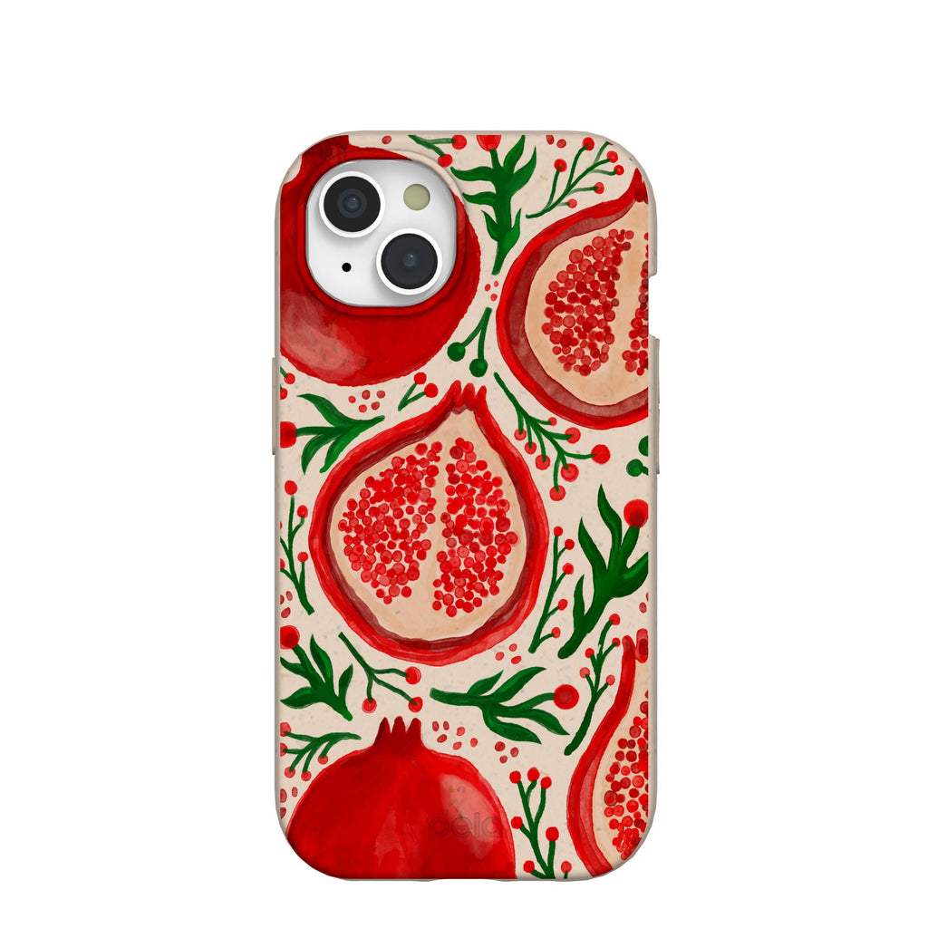 Pomegranate Cheer iPhone 15 Case Eco-Friendly Vibrant Design 0
