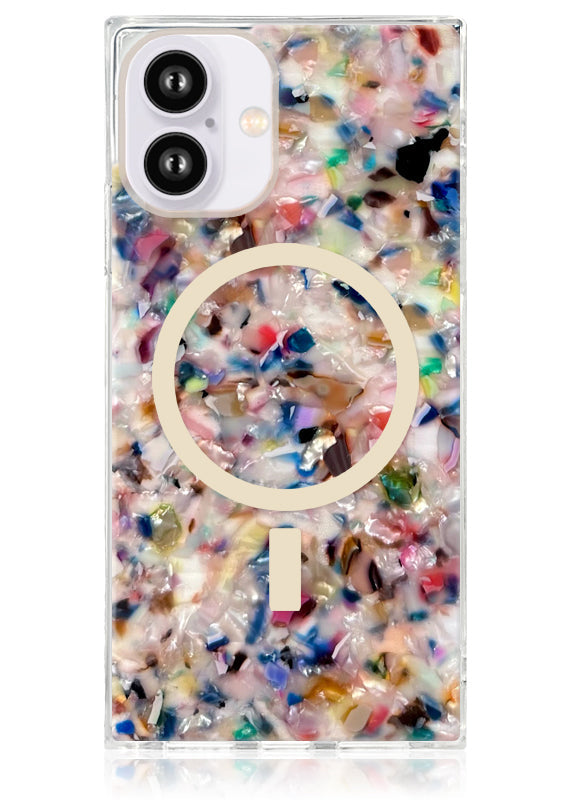Rainbow Confetti Tortoise Shell iPhone Case Shockproof Design 16
