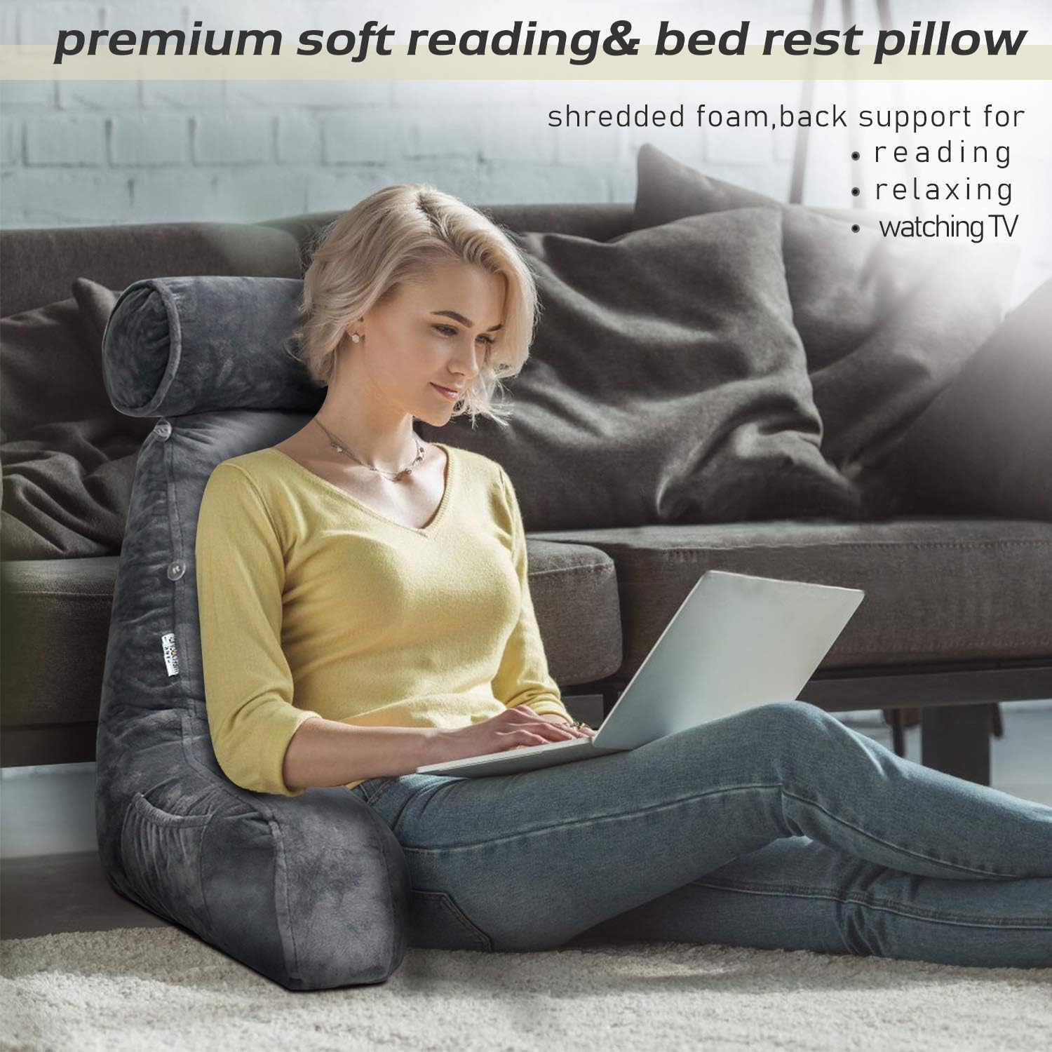 Reading Bed Pillow with Arms – Ultimate Comfort for Avid Readers & TV Lovers | Optimal Support & Versatile Design 4