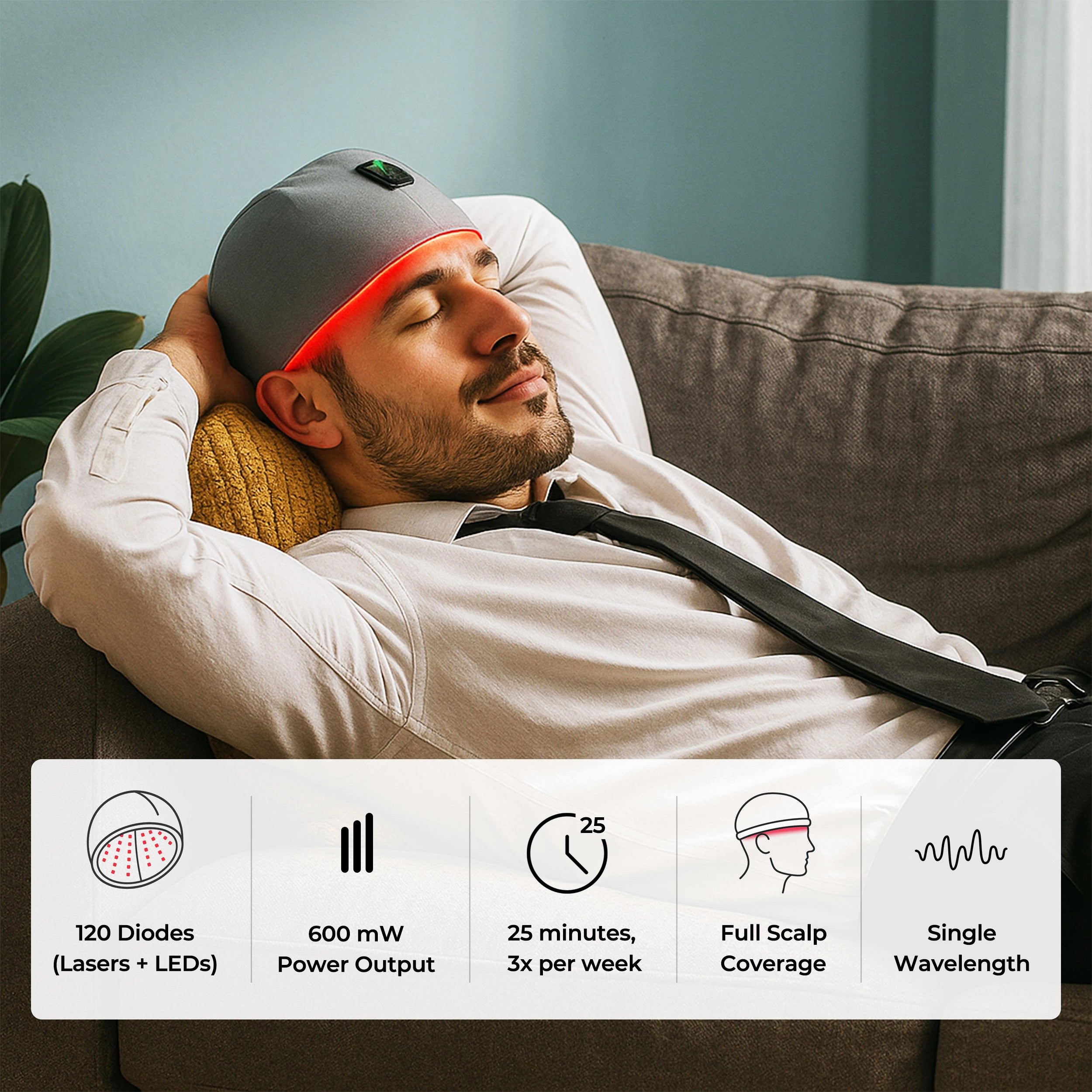 Red Light Therapy Cap for Hair Regrowth Natural and Pain-Free 3