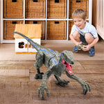 Remote Control Dinosaur Toy – Raptor X Interactive Velociraptor with Realistic Movements & Sounds for Kids 0