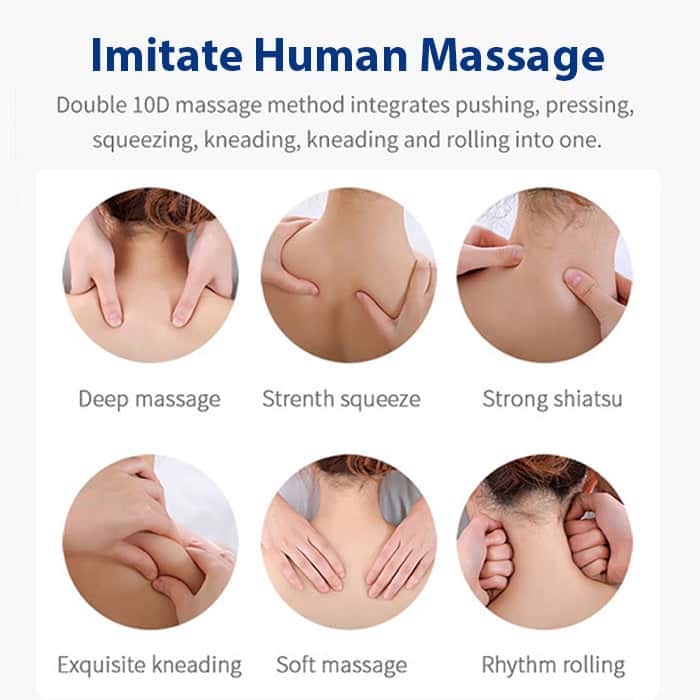 Shiatsu Neck Massager Pillow with Infrared Heating and Adjustable Support 2