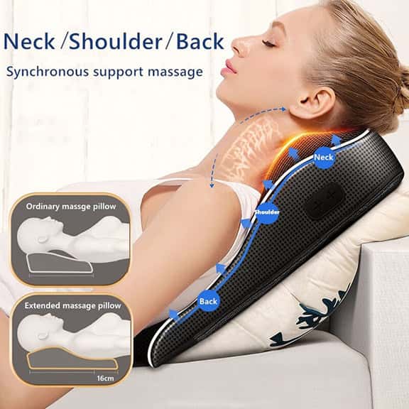 Shiatsu Neck Massager Pillow with Infrared Heating and Adjustable Support 4