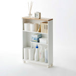 Slim Rolling Storage Cart 27 High Steel Bathroom Organizer with Adjustable Handle 0