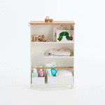 Slim Rolling Storage Cart 27 High Steel Bathroom Organizer with Adjustable Handle 1