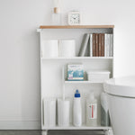 Slim Rolling Storage Cart 27 High Steel Bathroom Organizer with Adjustable Handle 4