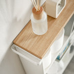 Slim Rolling Storage Cart 27 High Steel Bathroom Organizer with Adjustable Handle 6