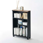 Slim Rolling Storage Cart 27 High Steel Bathroom Organizer with Adjustable Handle 8