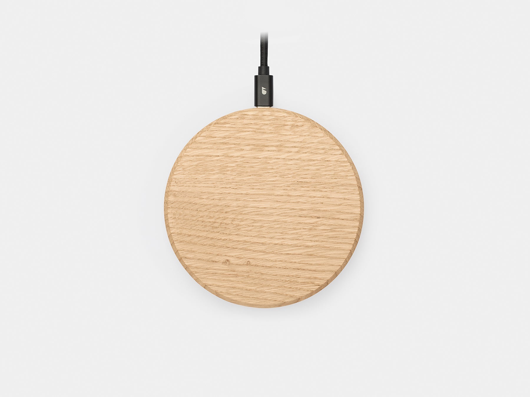Slim Wireless Charger QI Compatible Fast Charging Pad Wood Design 0