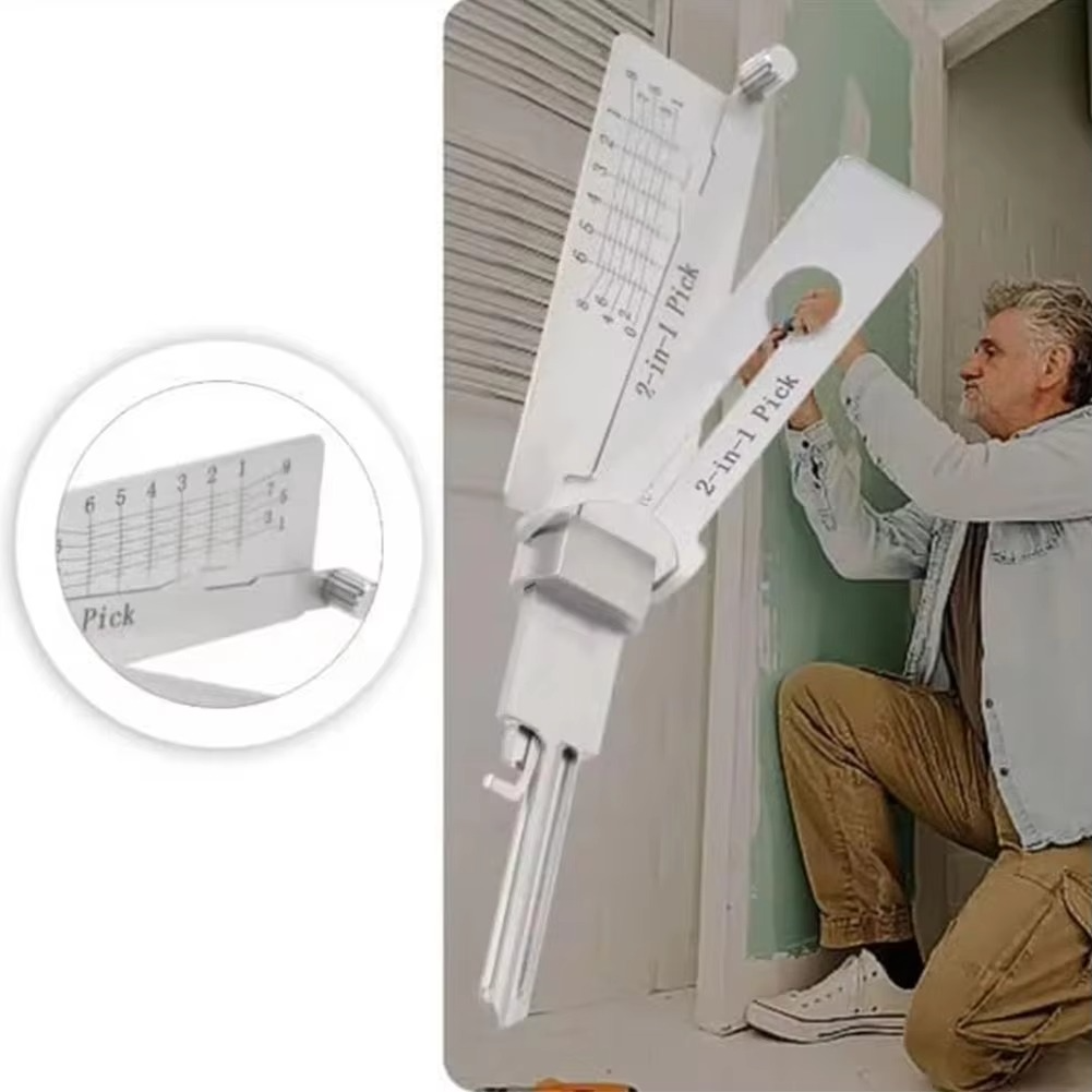 Stainless Steel Lock Picking Tool – 2-in-1 Lock Pick Set for Locksmiths & Key Decoding 2