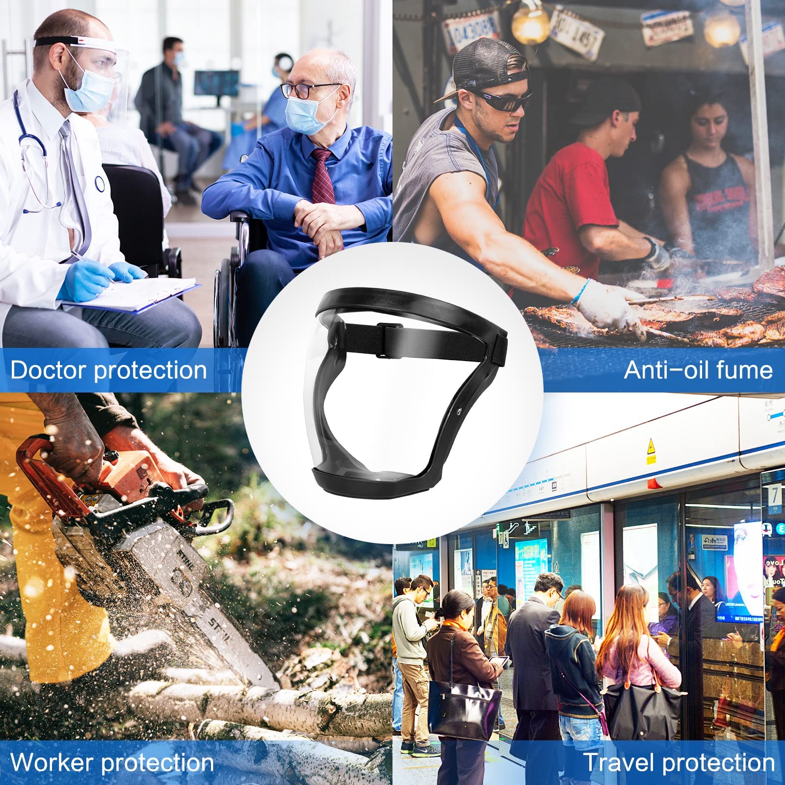 Super Protective Anti-Fog Face Shield Mask – Full Face Shield for Safety Against Dust, Splashes & Sparks 5