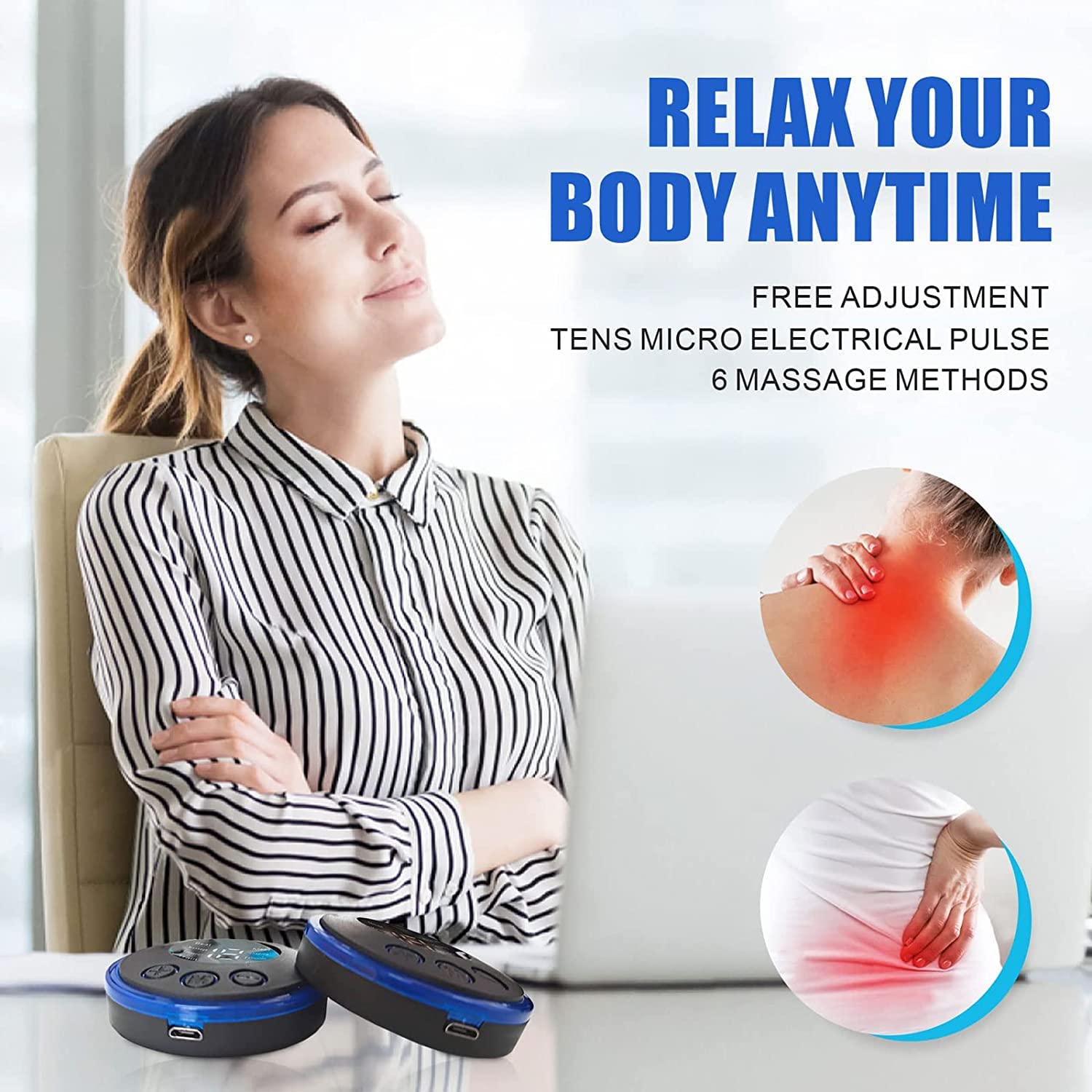 TENS Full Body Massager – Portable Body Massager for Muscle Relaxation & Comfort, 8 Modes, USB Charging 5