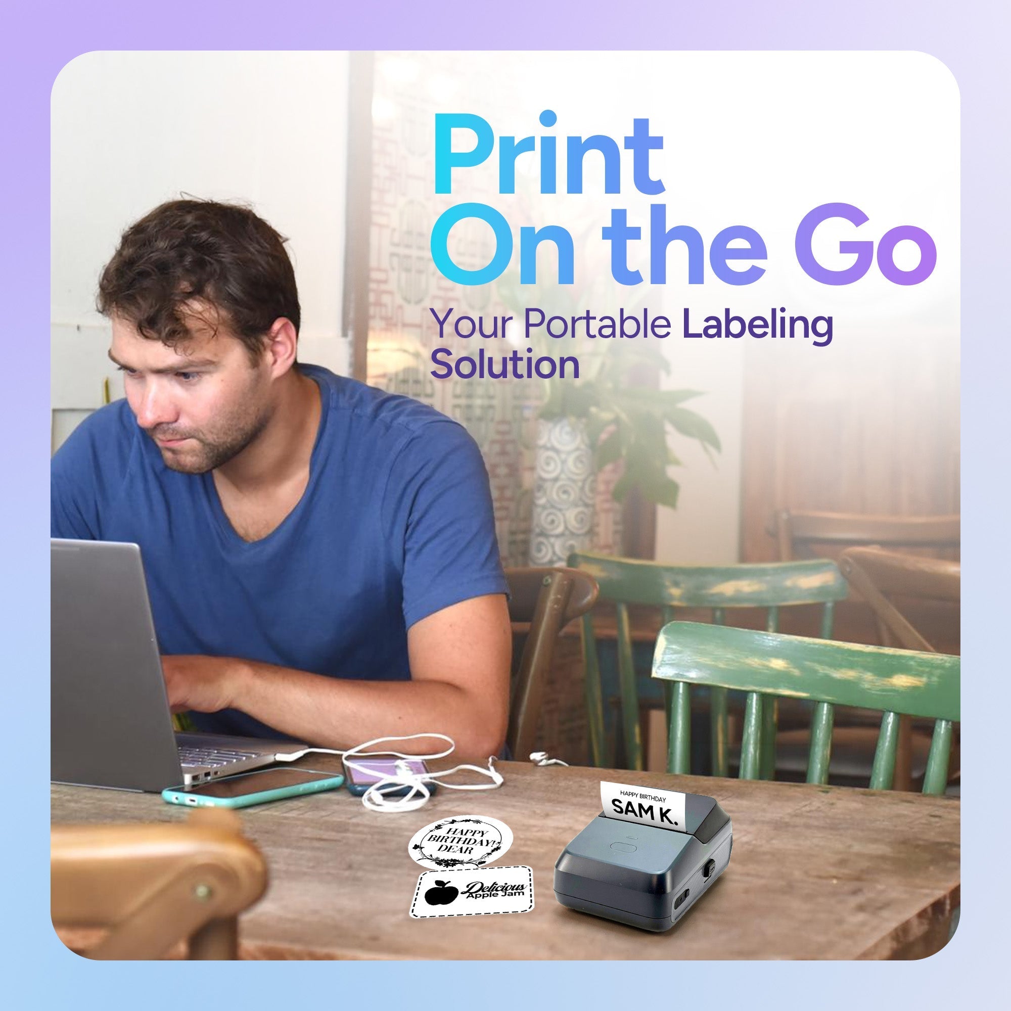 Thermal Label Printer Portable Bluetooth High-Quality Craft and Business Labels 5