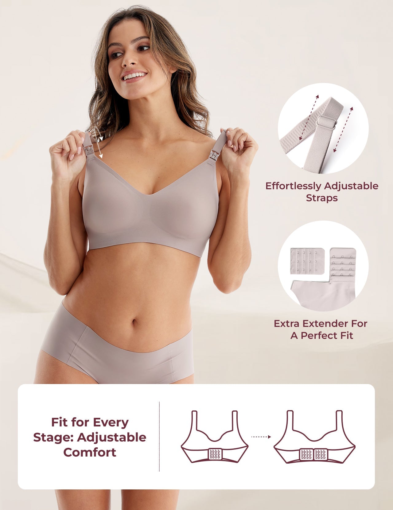 Ultra Soft Seamless Nursing Bra YN21 - Best Nursing Bra & Pumping Bra for M5 Pump Comfort 4