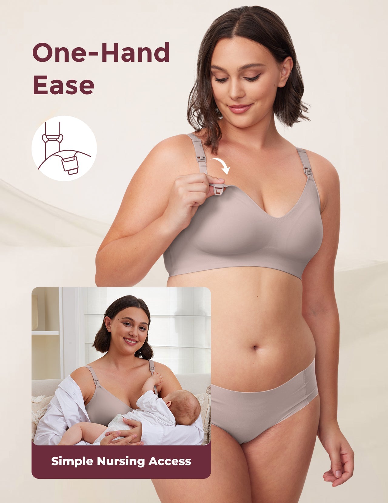 Ultra Soft Seamless Nursing Bra YN21 - Best Nursing Bra & Pumping Bra for M5 Pump Comfort - Trendyhousehold.co