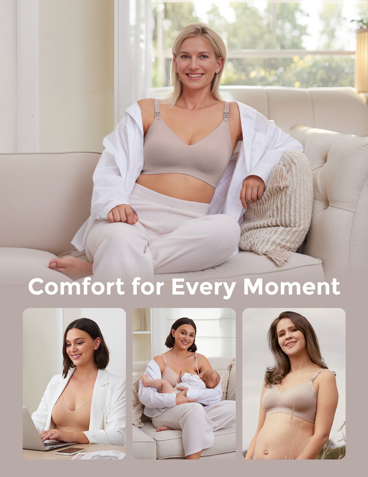 Ultra Soft Seamless Nursing Bra YN21 - Best Nursing Bra & Pumping Bra for M5 Pump Comfort - Trendyhousehold.co