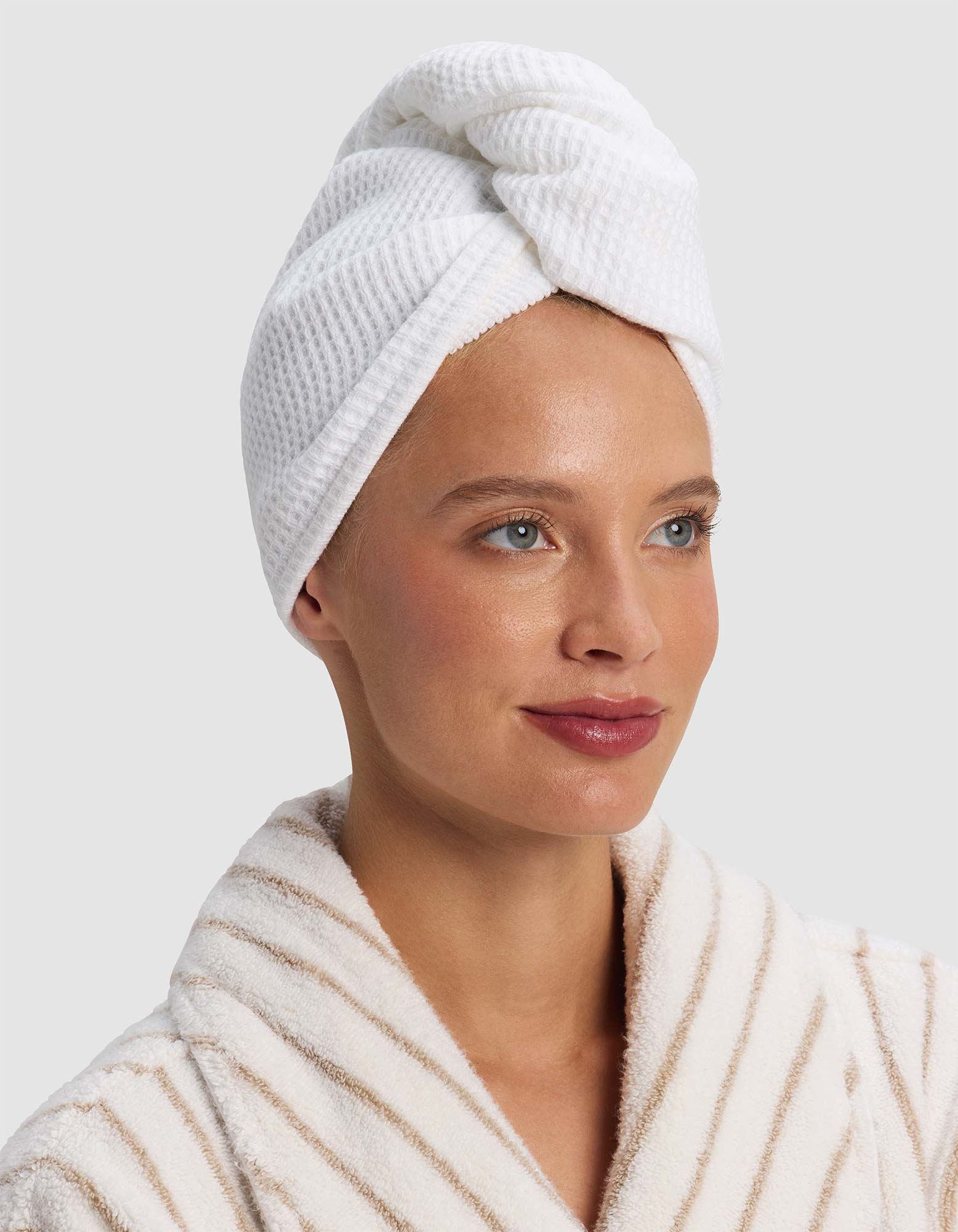 Waffle Hair Towel Wrap Quick Drying Microfiber Hair Towel 6