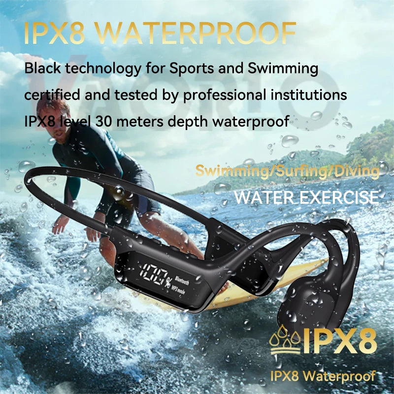 Waterproof Bone Conduction Headphones Bluetooth 5.4 with 32GB MP3 Player for Sports 3
