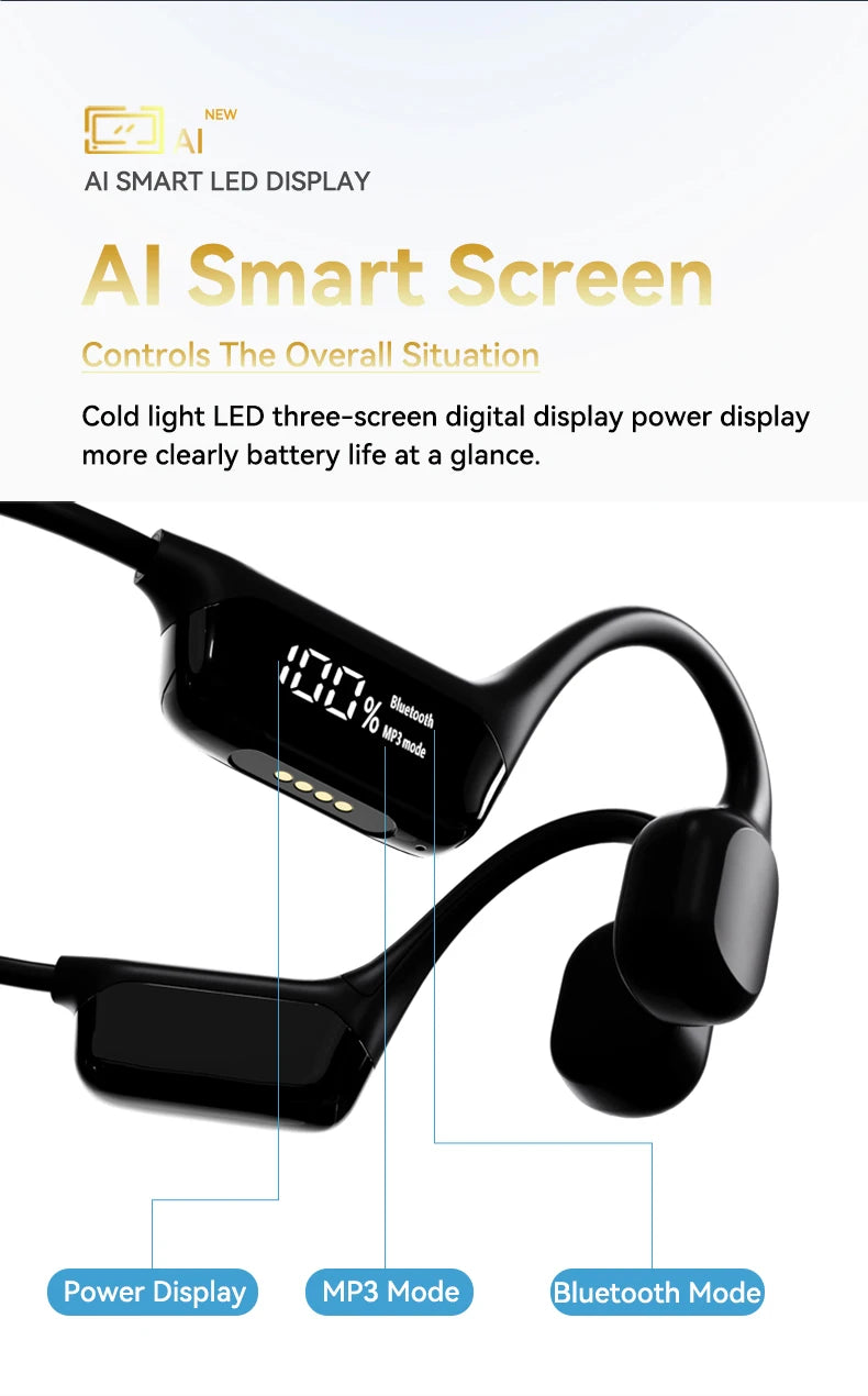 Waterproof Bone Conduction Headphones Bluetooth 5.4 with 32GB MP3 Player for Sports 7