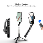 Wireless Bluetooth Selfie Stick Tripod with Remote Control for Creators 4
