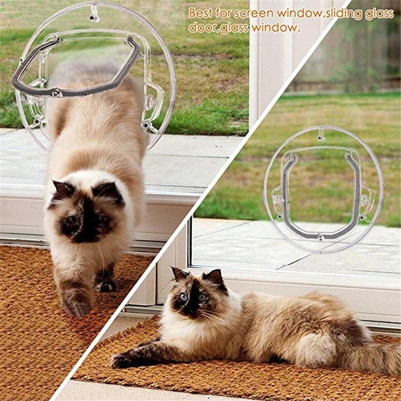 4 Ways Round Transparent Flap Pet Door