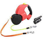 Retractable Dual Dog Leash with Light