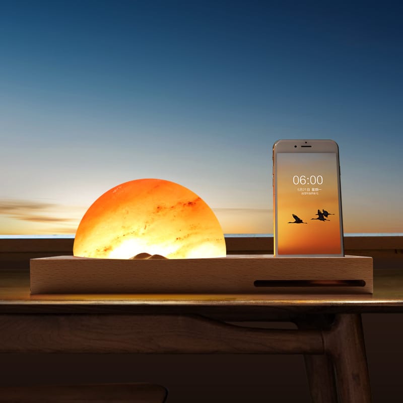 Sunrise Oriental LED Salt Lamp with Wireless Charger