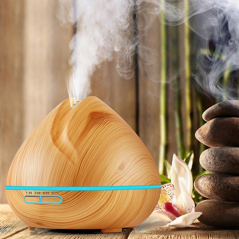 Wood Grain Humidifier with LED Lamp