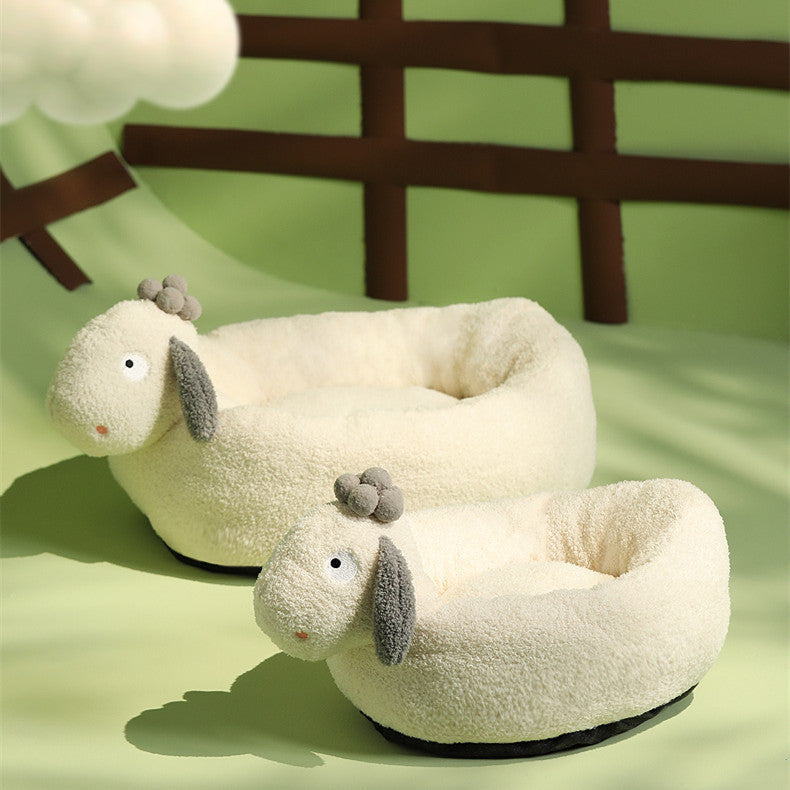 Soft Plush Sheep Pet Bed