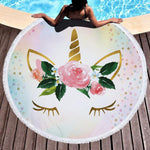 Unicorn Tassel Round Beach Towel