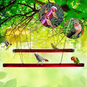 Hanging Long Tube Red Bird Feeder