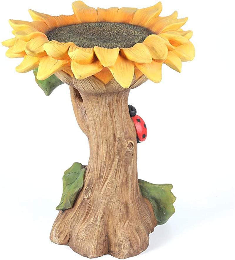 Resin Sunflower Bird Bath Bird Feeder Garden Statue