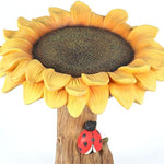 Resin Sunflower Bird Bath Bird Feeder Garden Statue