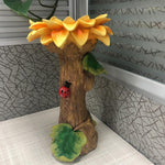 Resin Sunflower Bird Bath Bird Feeder Garden Statue