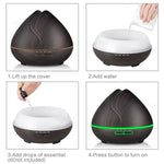 Wood Grain Humidifier with LED Lamp