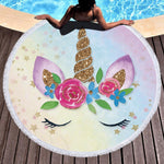 Unicorn Tassel Round Beach Towel