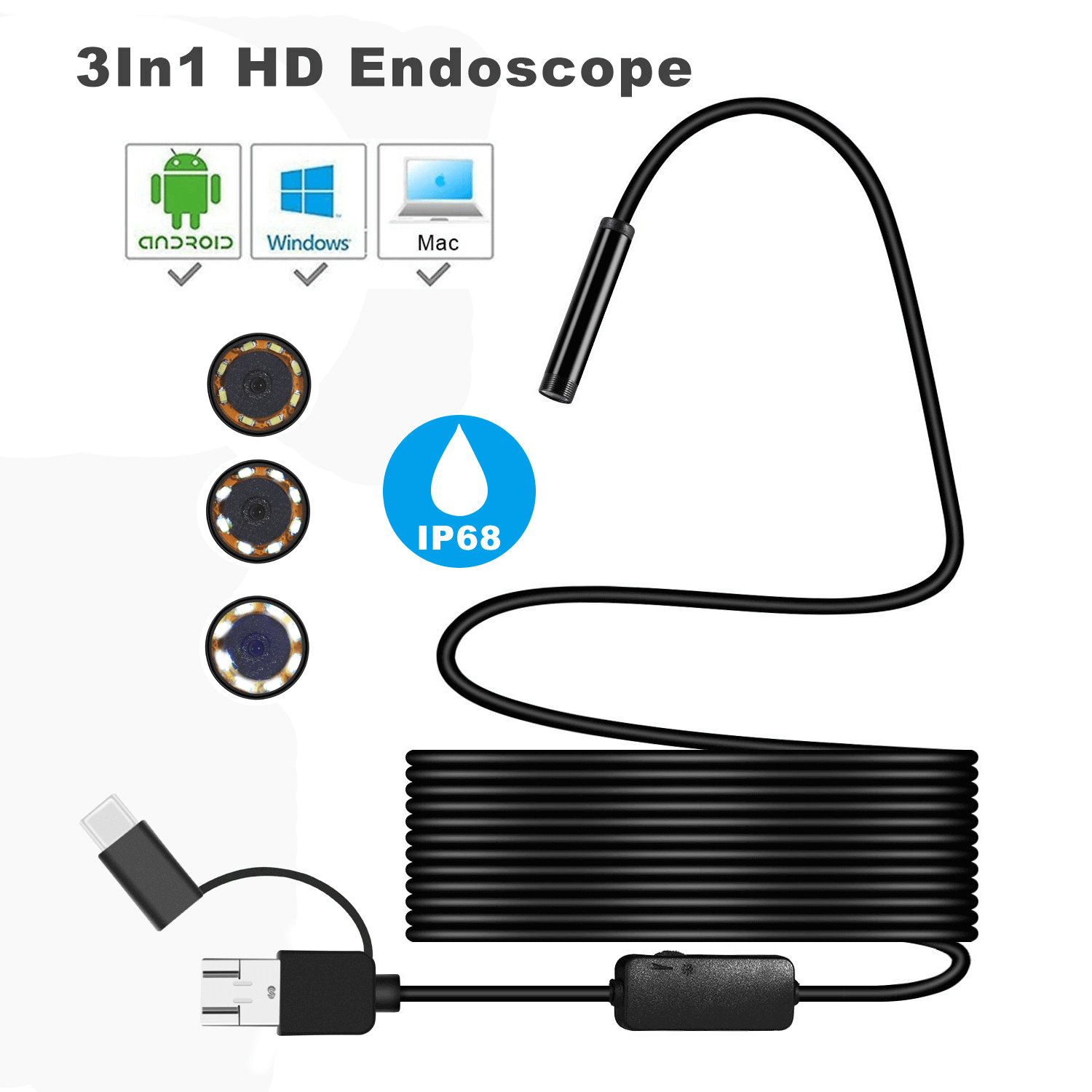 Wifi Endoscope Borescope Camera For Inspection Android USB