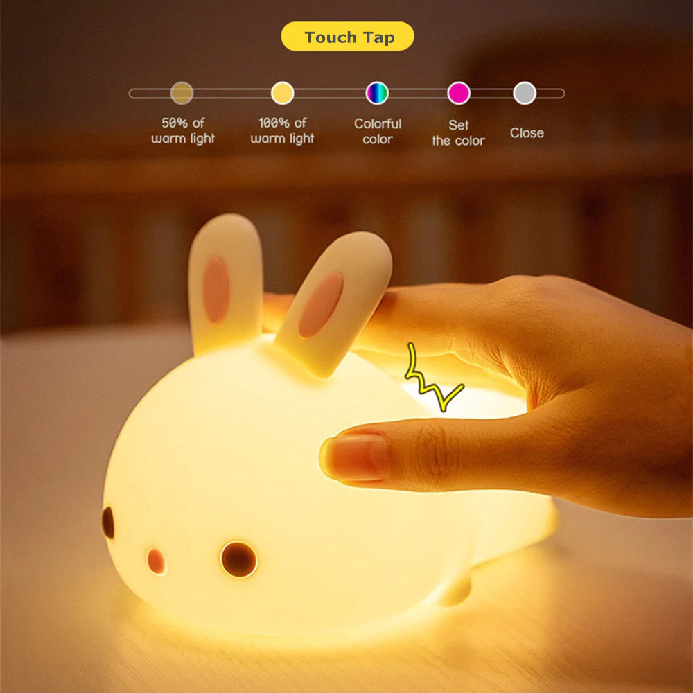 Cute Rabbit Touch Night Light