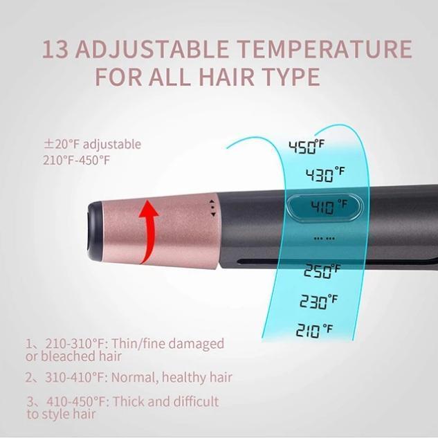 New Professional 2-in-1 Hair Curling & Straightening Iron