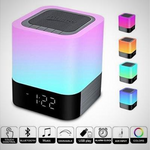 Colorful Night Light Bluetooth Speaker with Clock